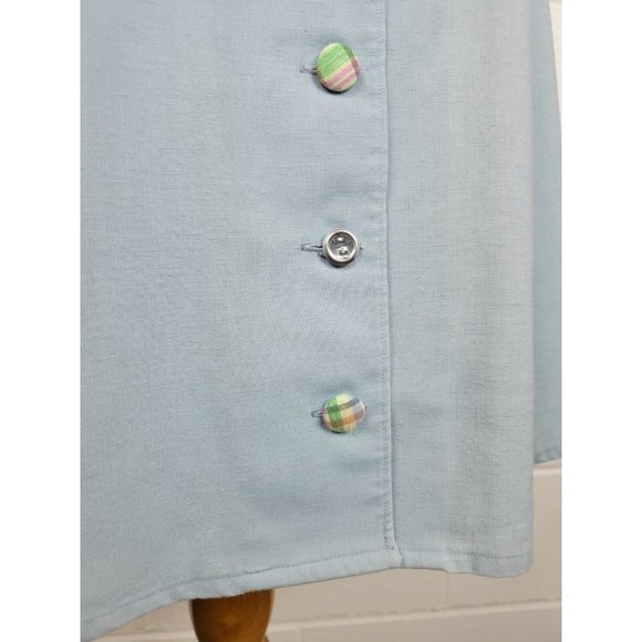 Vtg My Heroes Have Always Been Coyboys Blue Plaid Prairie Dress M? - Picture 9 of 11